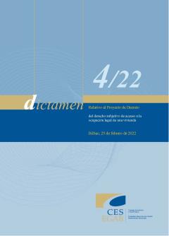 Dictamen 4/22, de 25 de febrero relativo al Proyecto de Decreto del derecho subjetivo de acceso a la ocupación legal de una vivienda.